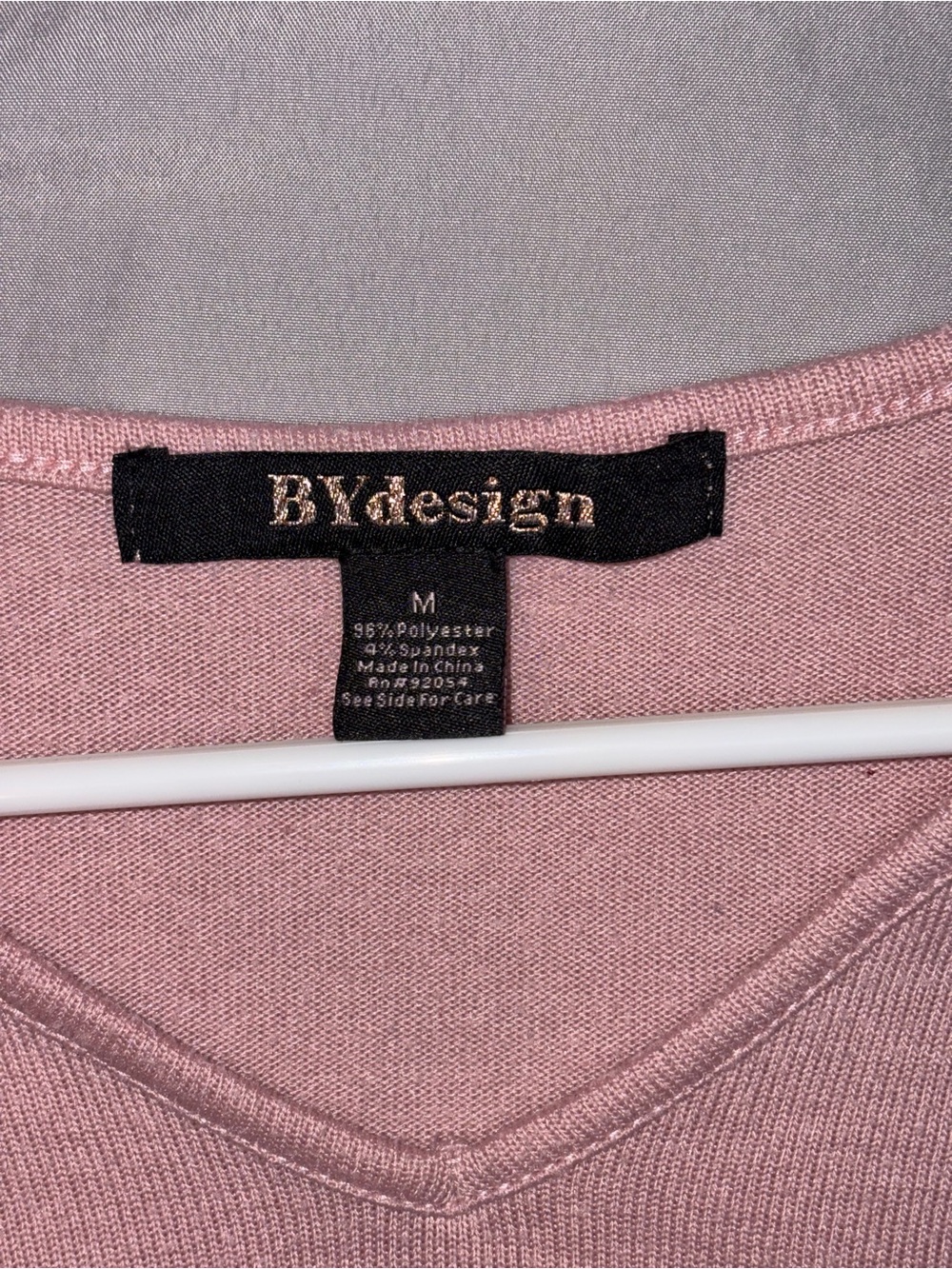 BYdesign Pink Lace-Up Sleeve Knit Top | Medium | V-Neck 3/4 Sleeve - Picture 3 of 5